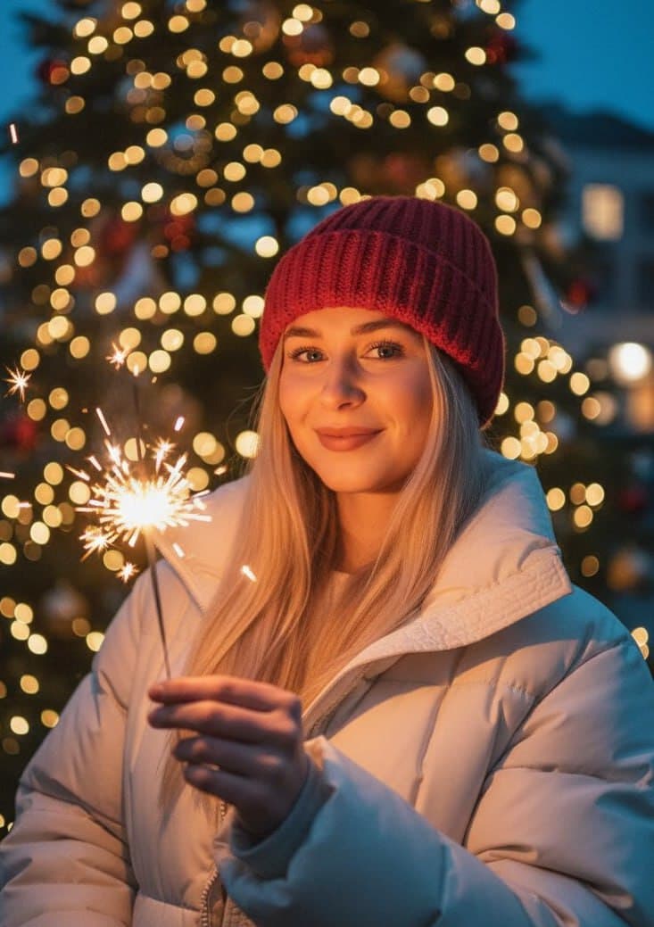 Новогоднее фото на улице