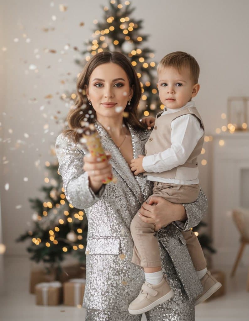 Новогоднее фото с сыном