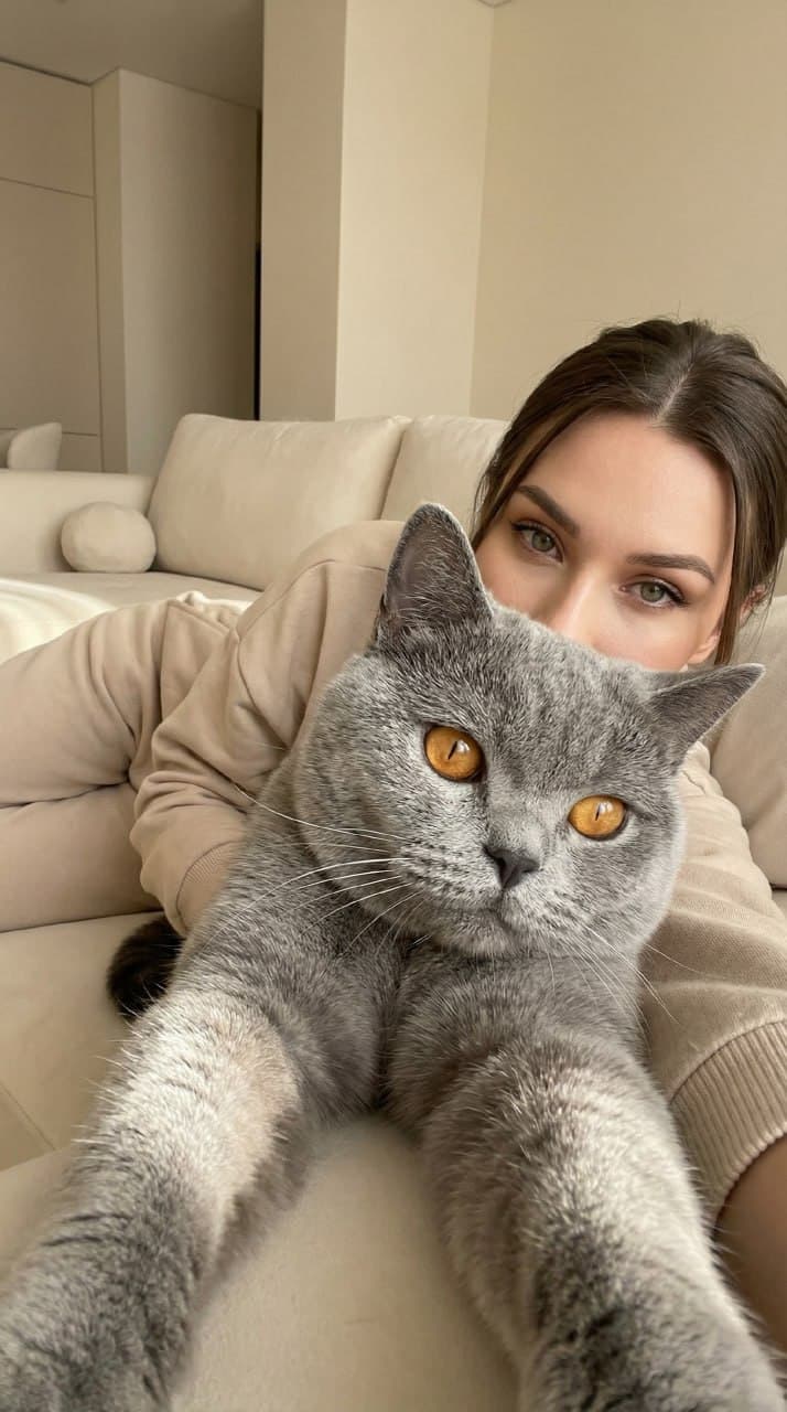 Уютный снимок с котиком