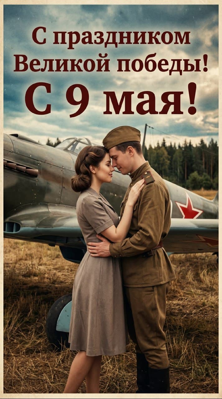 Ретро-открытка 9 мая