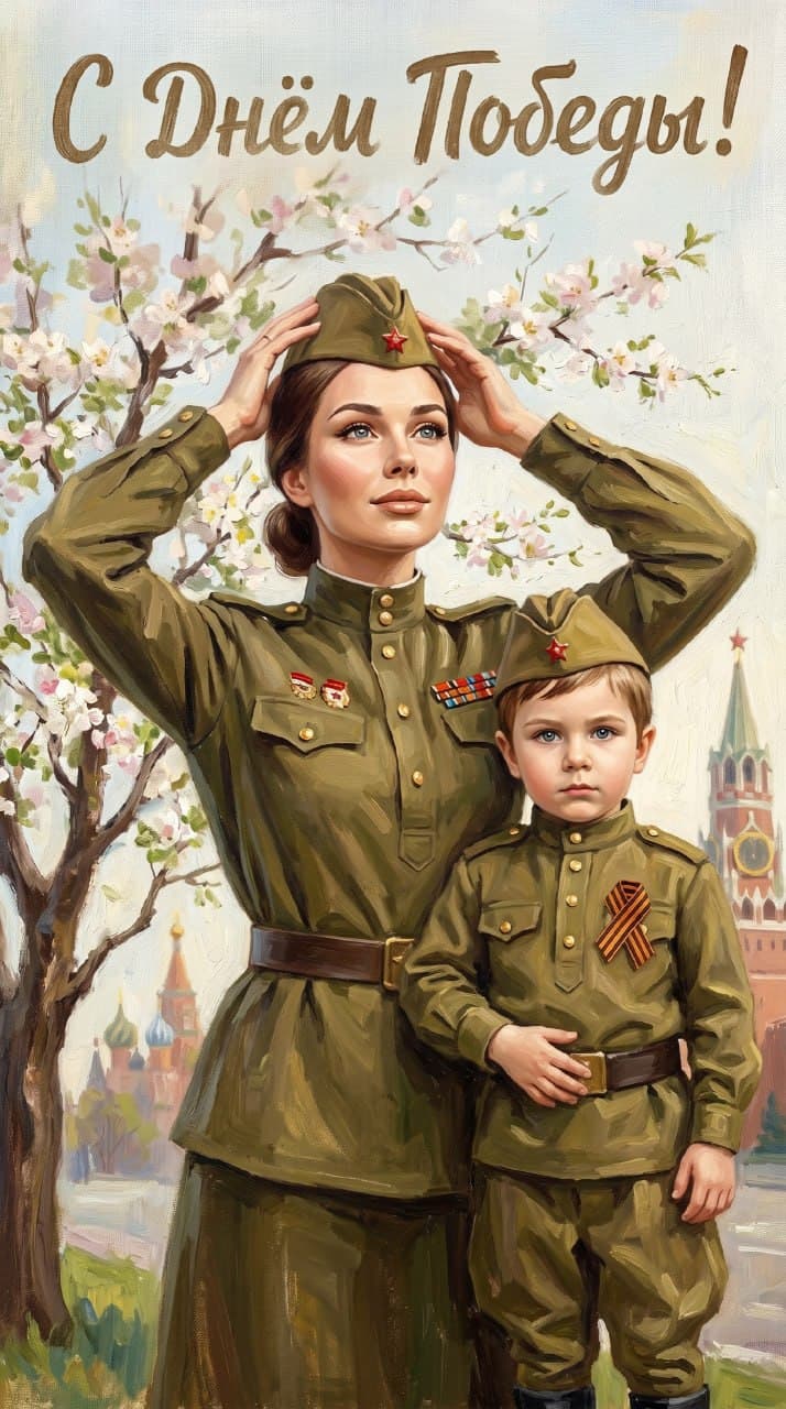 Мать и сын у дерева