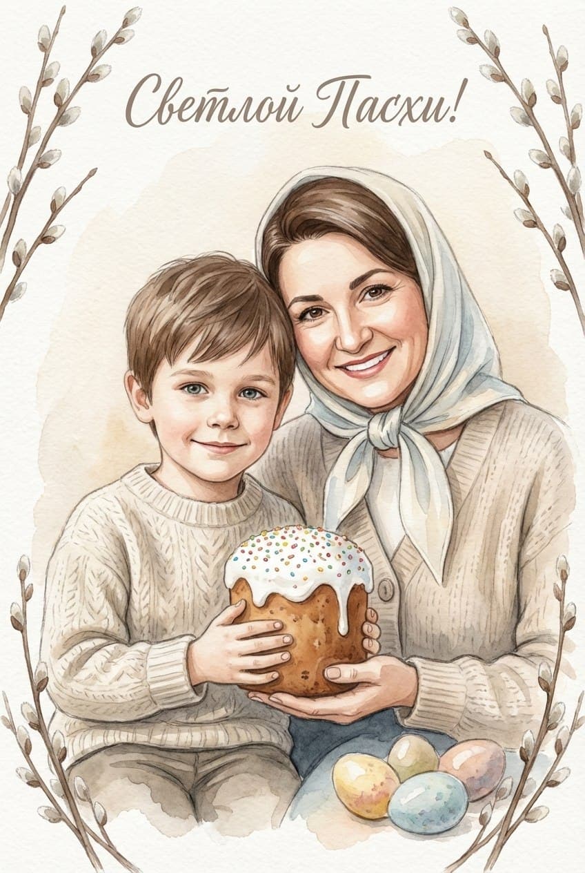 Акварельная пасха