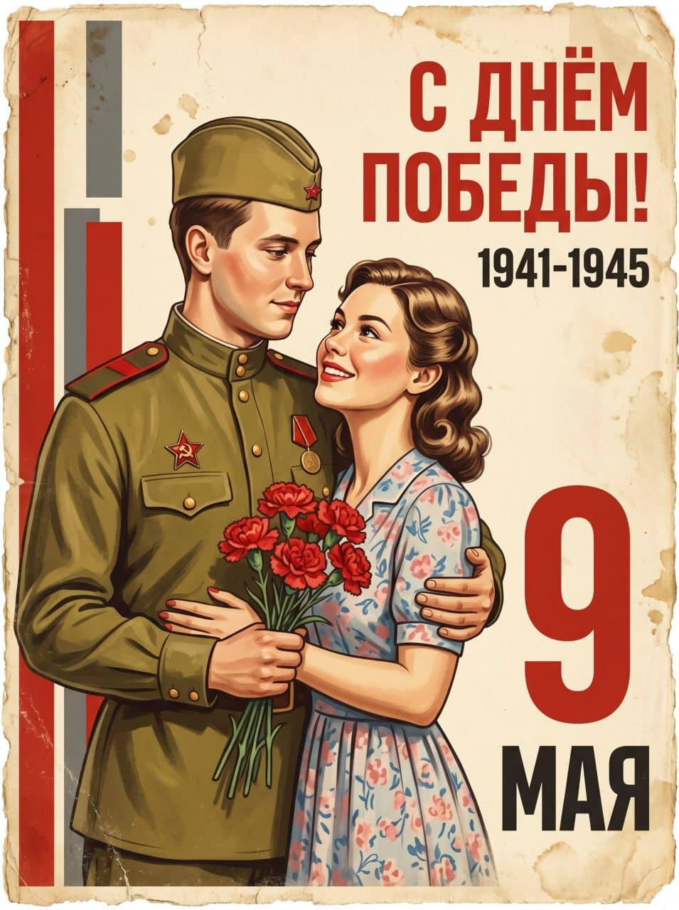 Парная открытка к 9 мая
