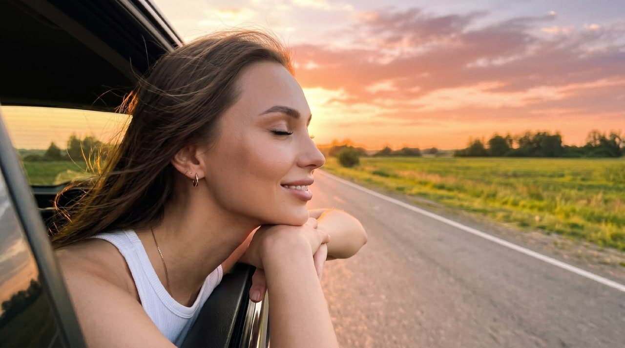Летний вечерний снимок из авто