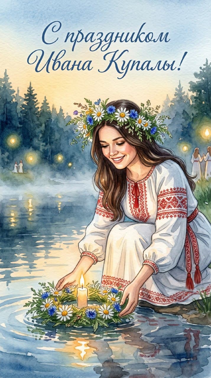 Делаем открытку к Ивану Купала