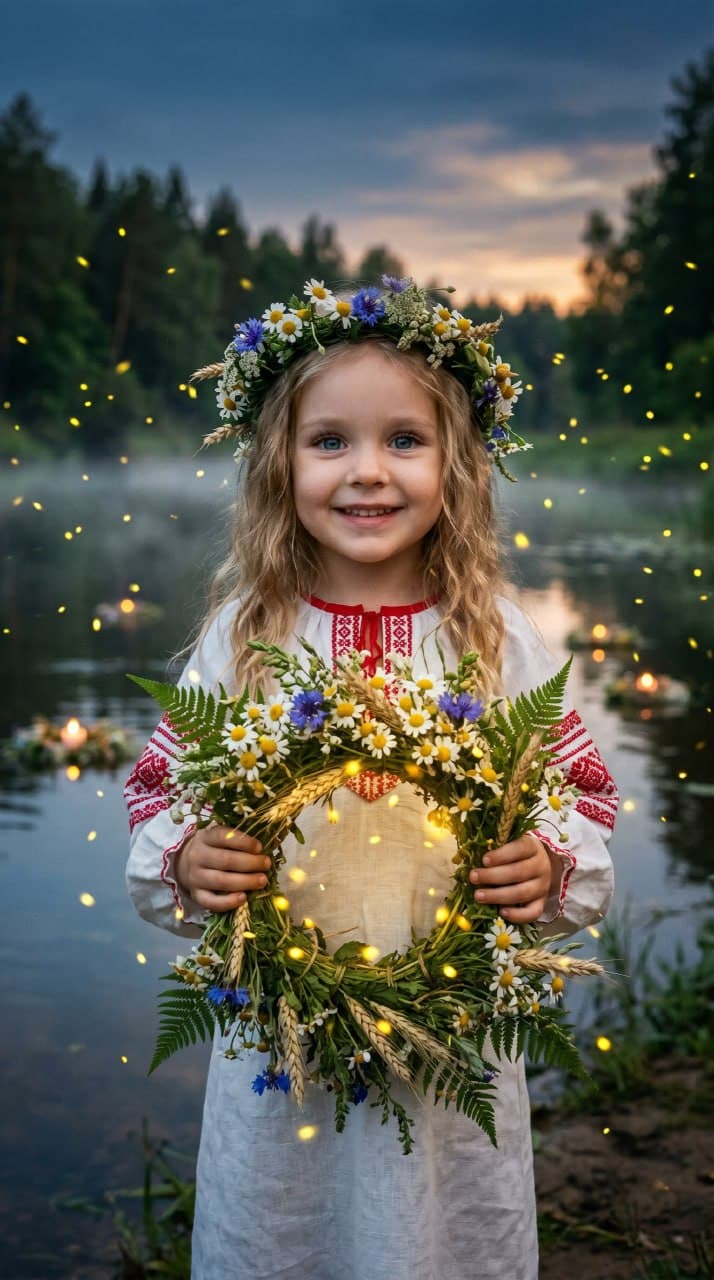 Девочка у лесной реки