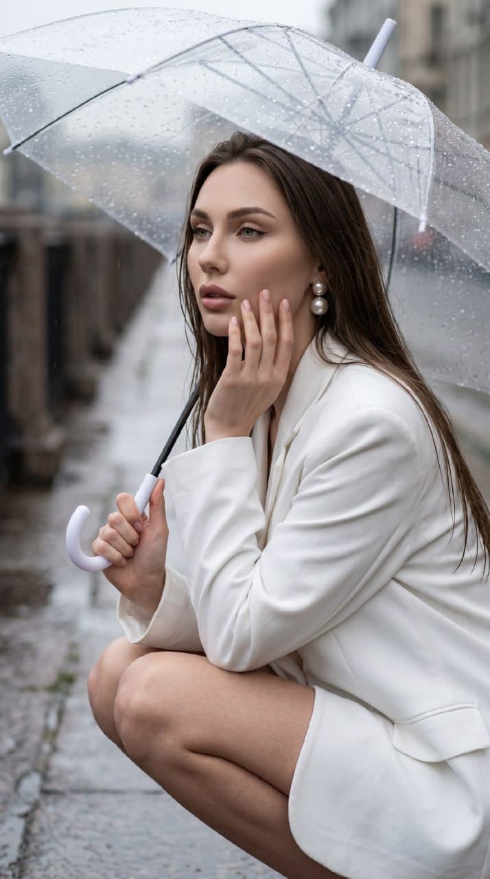 Дождливый уличный портрет