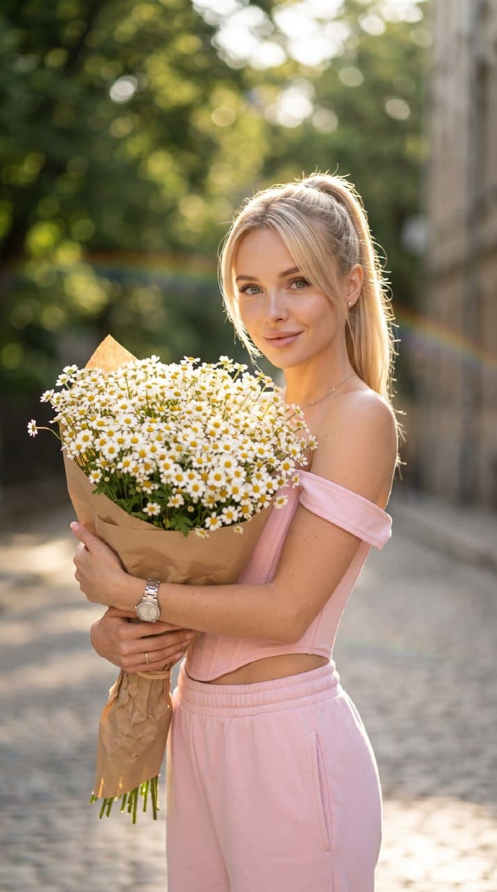 Нежные уличные ромашки