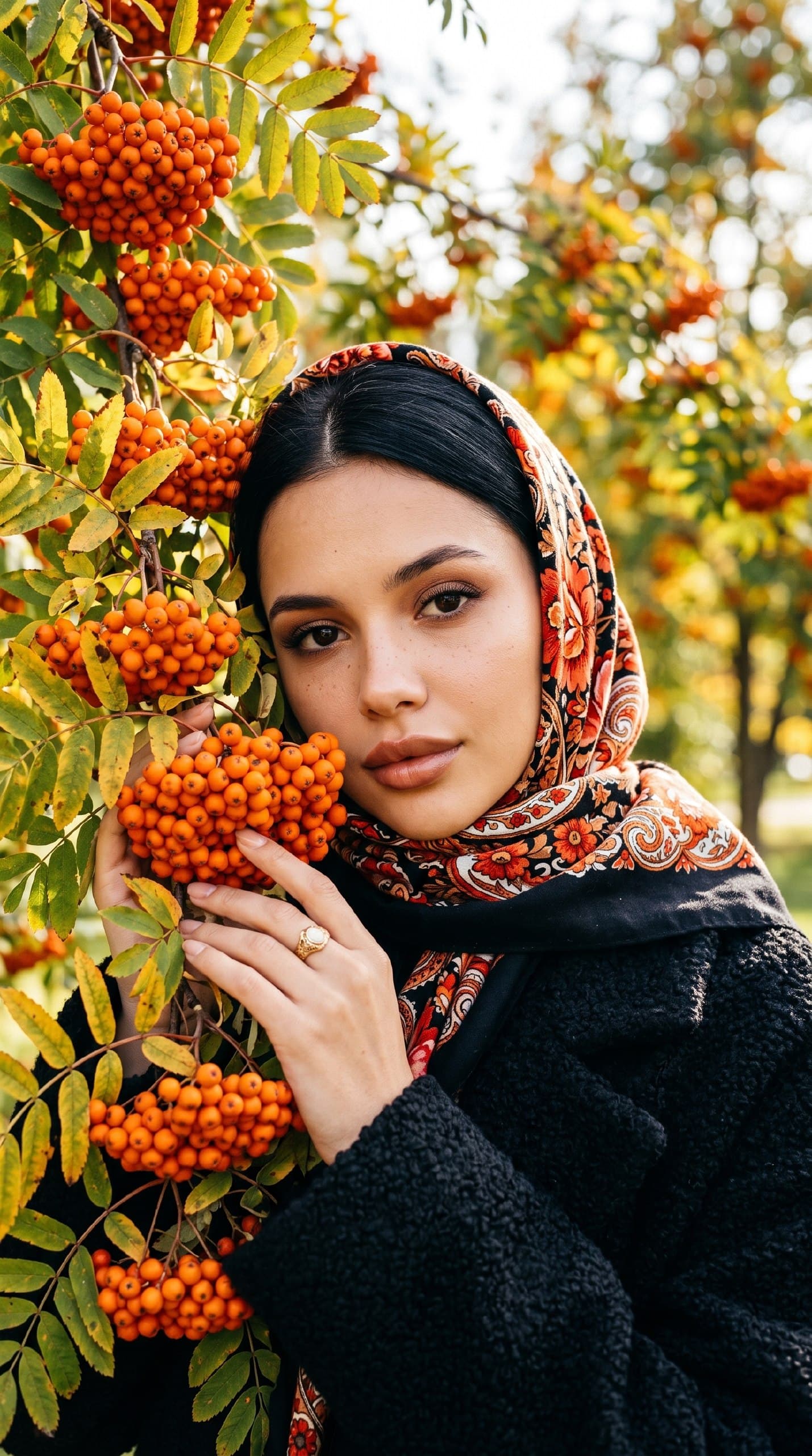 Осень, рябина и тёплый свет