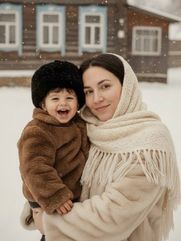 Фото с ребенком в стиле ретро