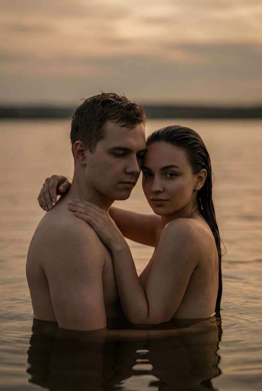 Интимный закат на воде